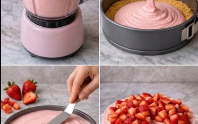 Jahodový cheesecake bez pečení