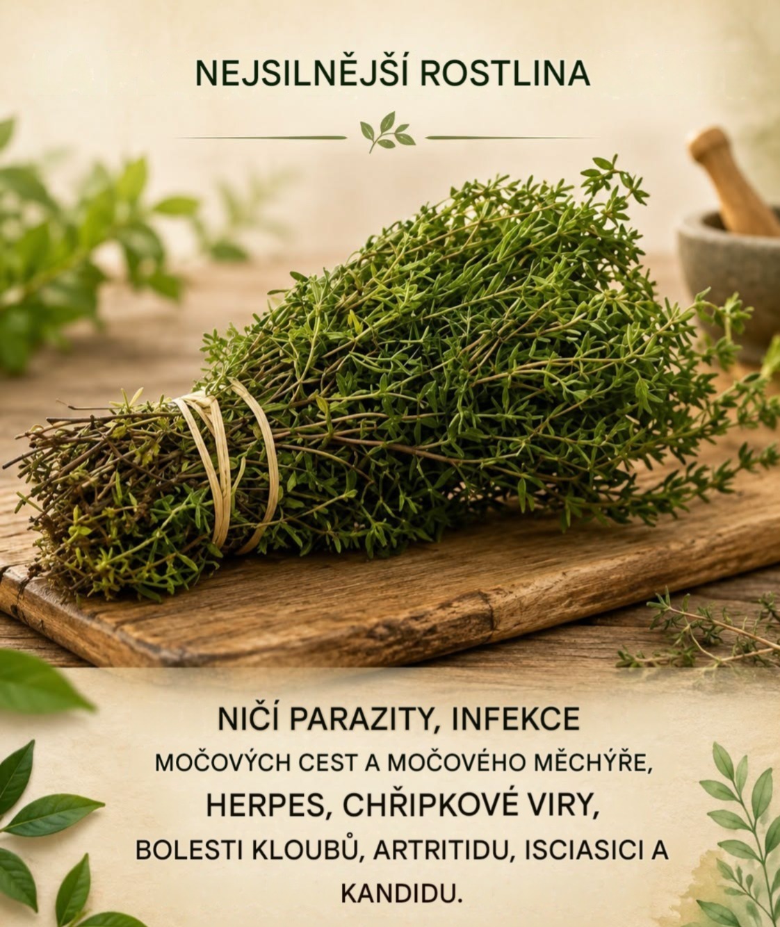 Tymián ničí infekce krku, chřipku a bojuje s respiračními infekcemi.