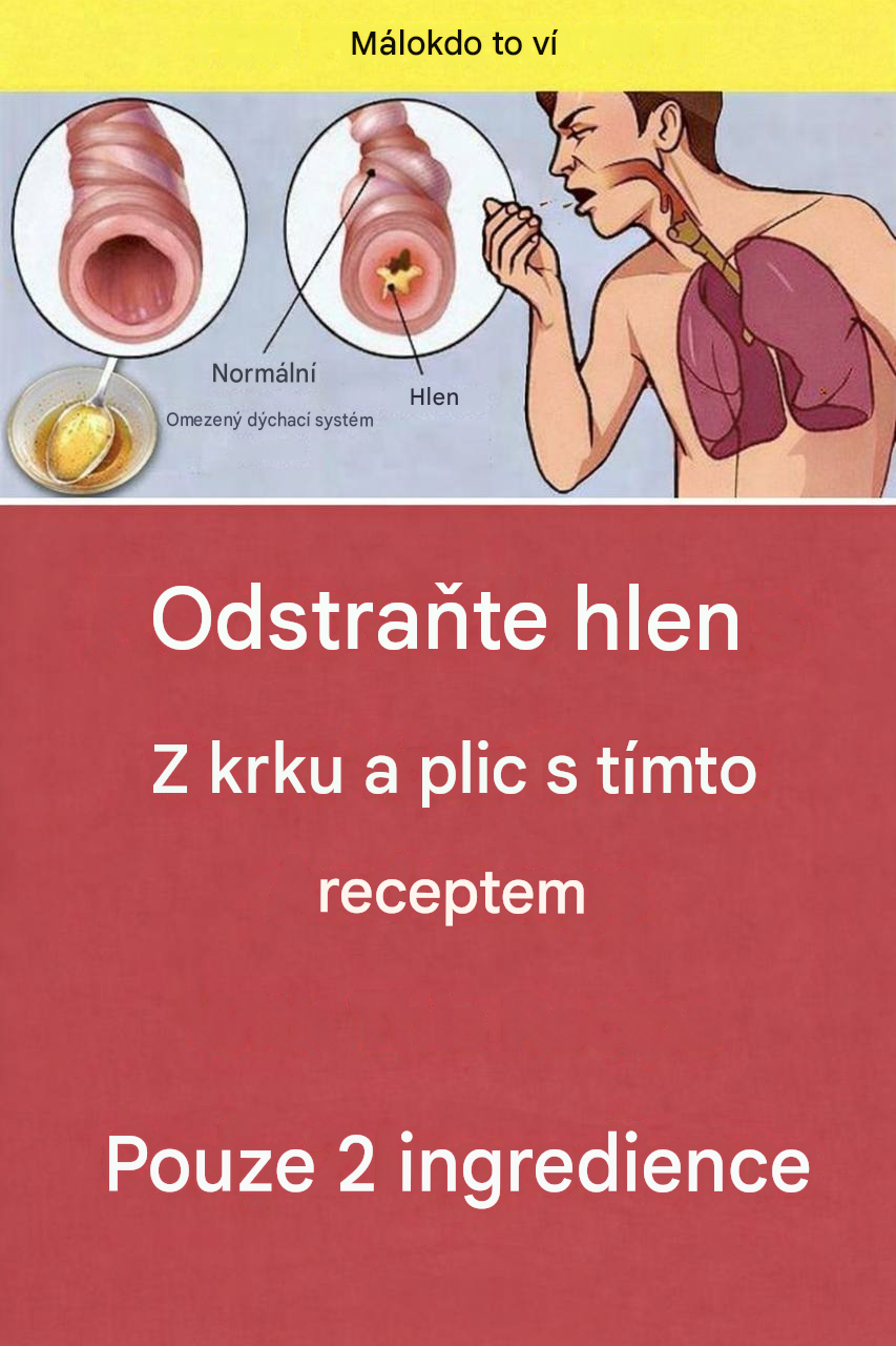 Vyčistěte si krk a plíce od hlenu s tímto receptem – jen 2 ingredience