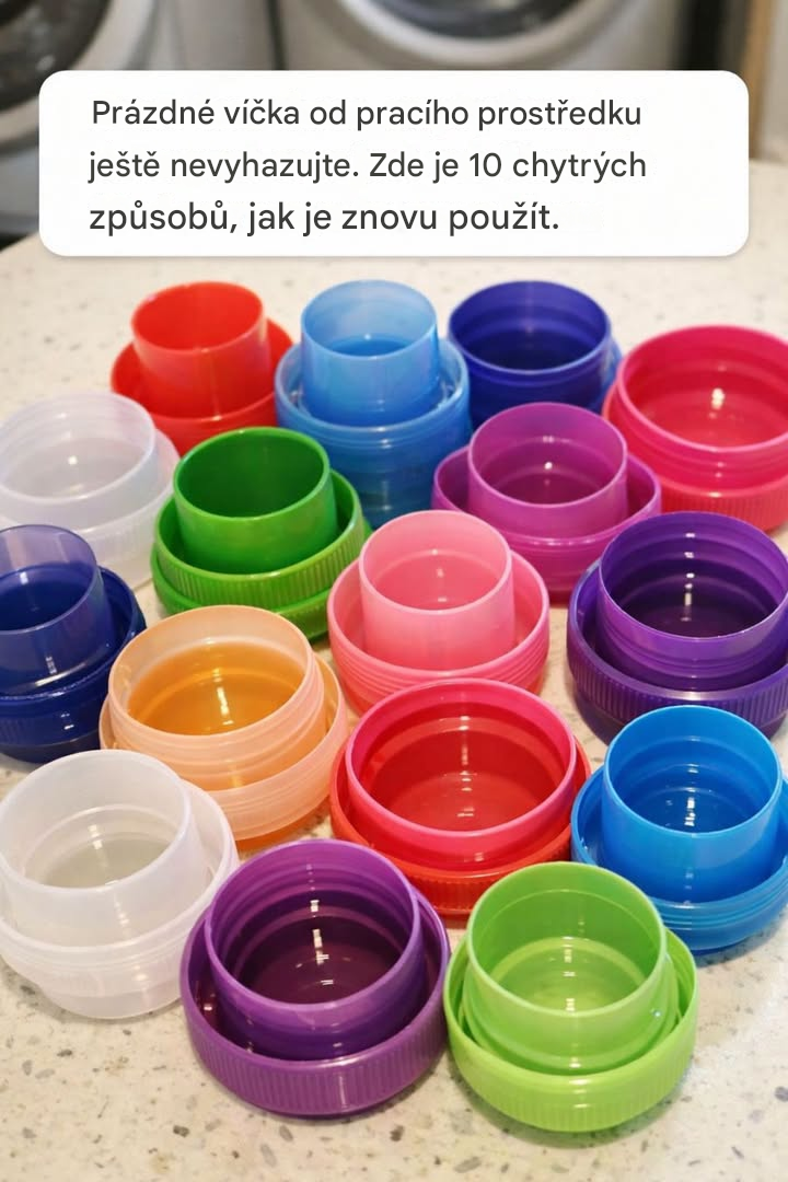 Prázdné víčka od pracího prostředku ještě nevyhazujte. Zde je 10 chytrých způsobů, jak je znovu použít.
